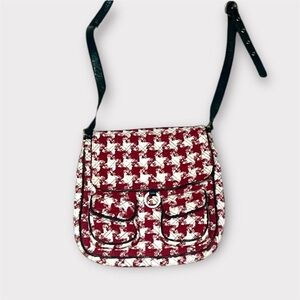 Rare Vera Bradley Red & White Houndstooth Quilted Crossbody Bag-Retired Pattern